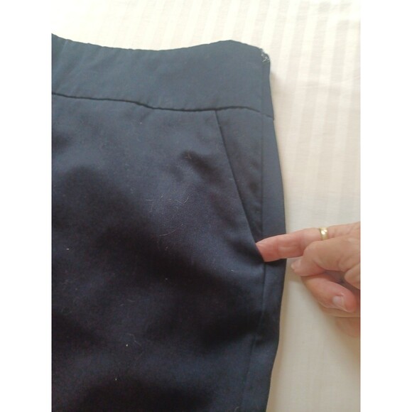 J. Crew navy wool suit skirt 12 pencil lined career office minimalist capsule - Picture 5 of 8